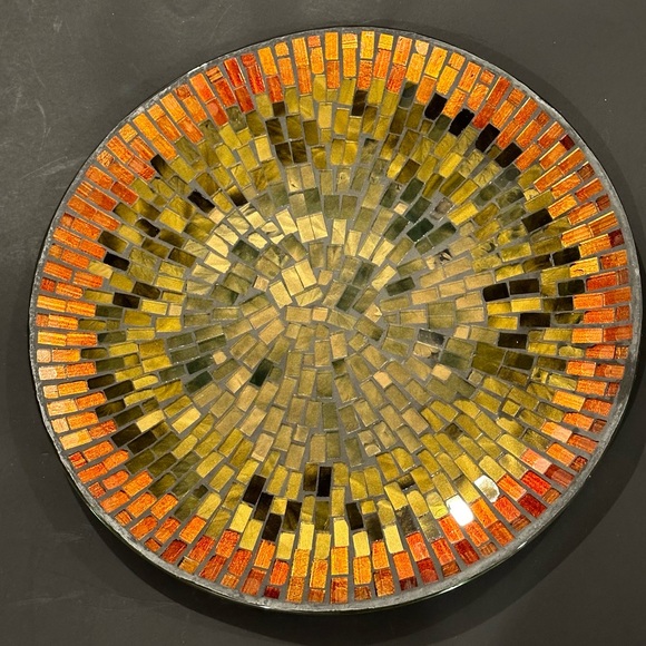 Mosaic Plate. Don't know much about it but beautiful, made with stained glass - Picture 1 of 9